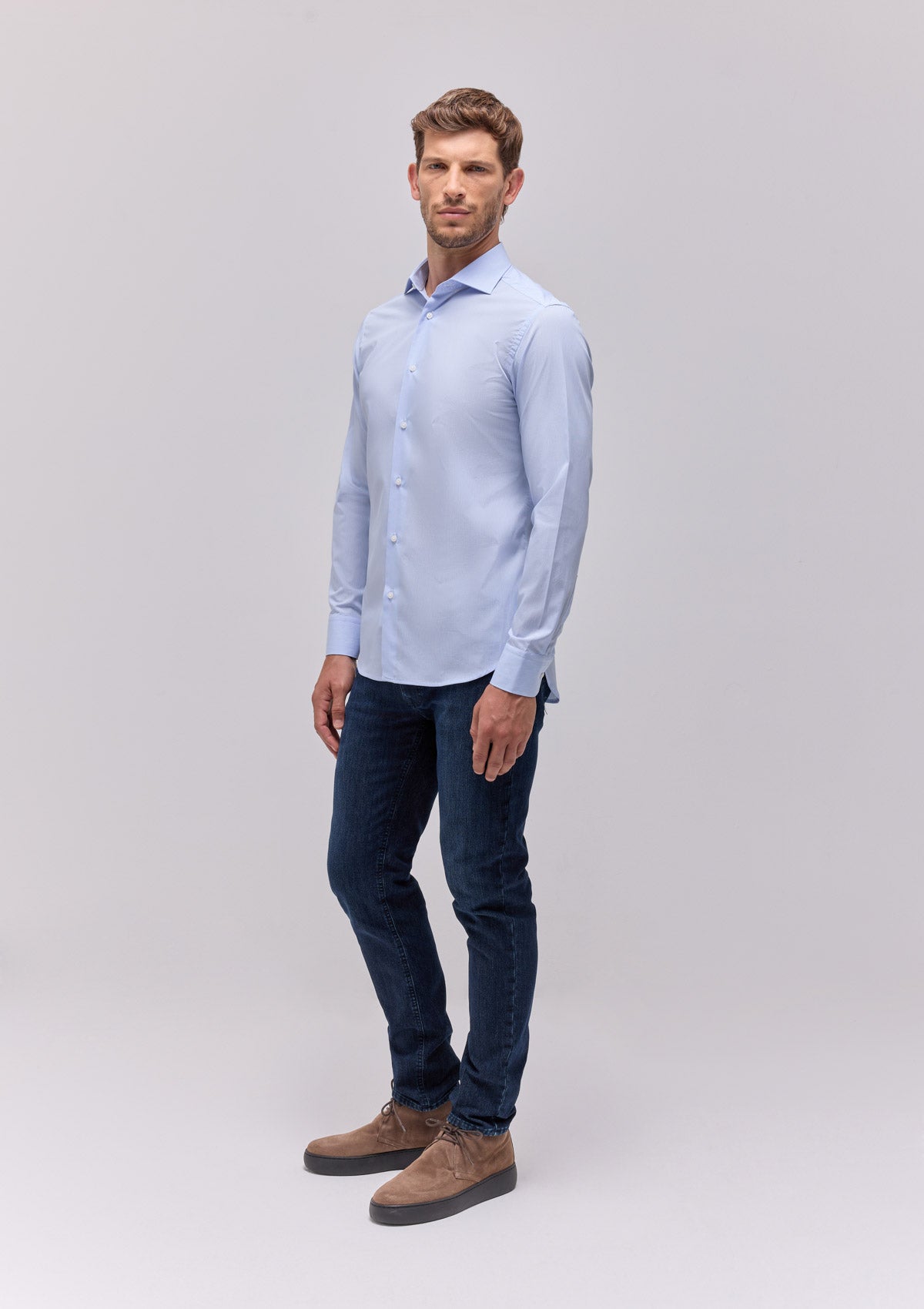 CAMICIA COLLO FRANCESE A RIGHE  |5018|