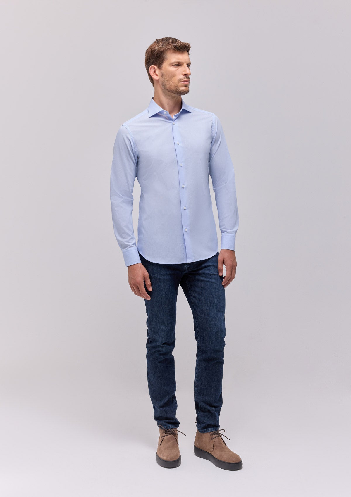 CAMICIA COLLO FRANCESE A RIGHE  |5107|