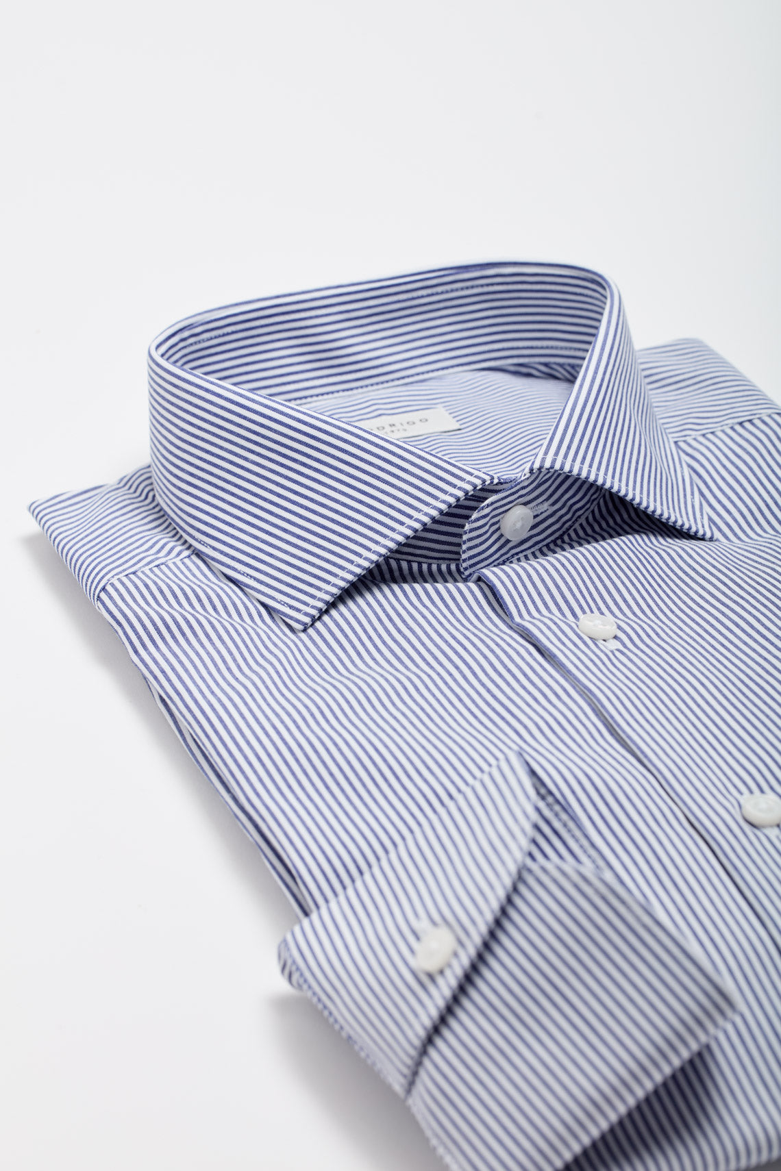Striped Shirt with French Collar Custom Fit