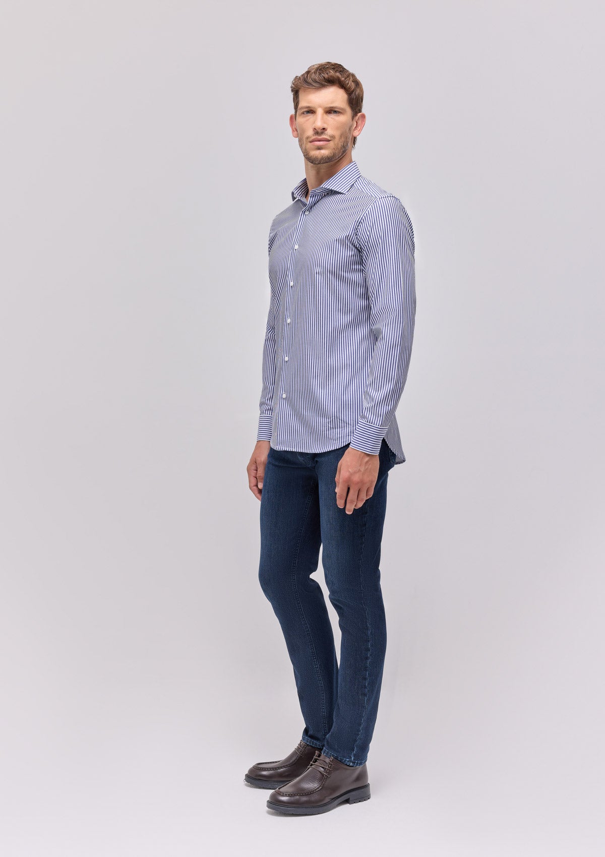 CAMICIA COLLO FRANCESE A RIGHEETTE |5019|