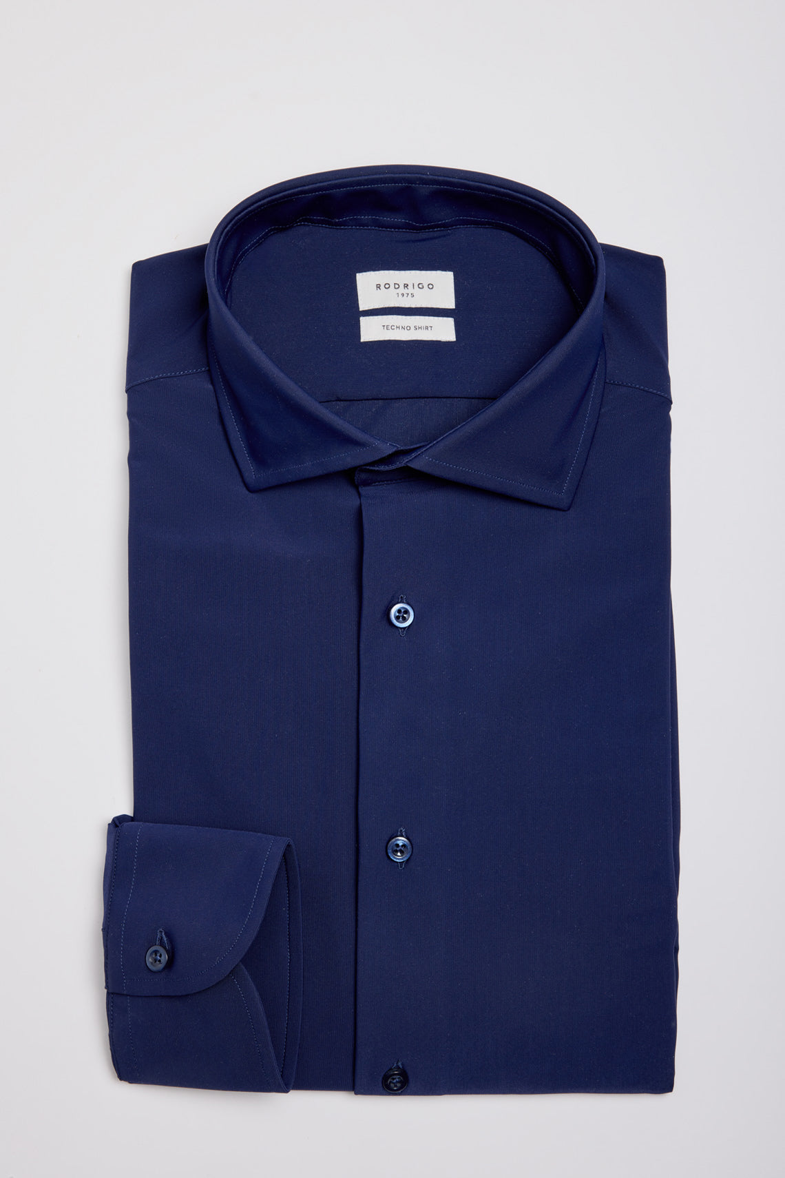 Anti-Crease Stretch Techno Shirt with Small French Collar