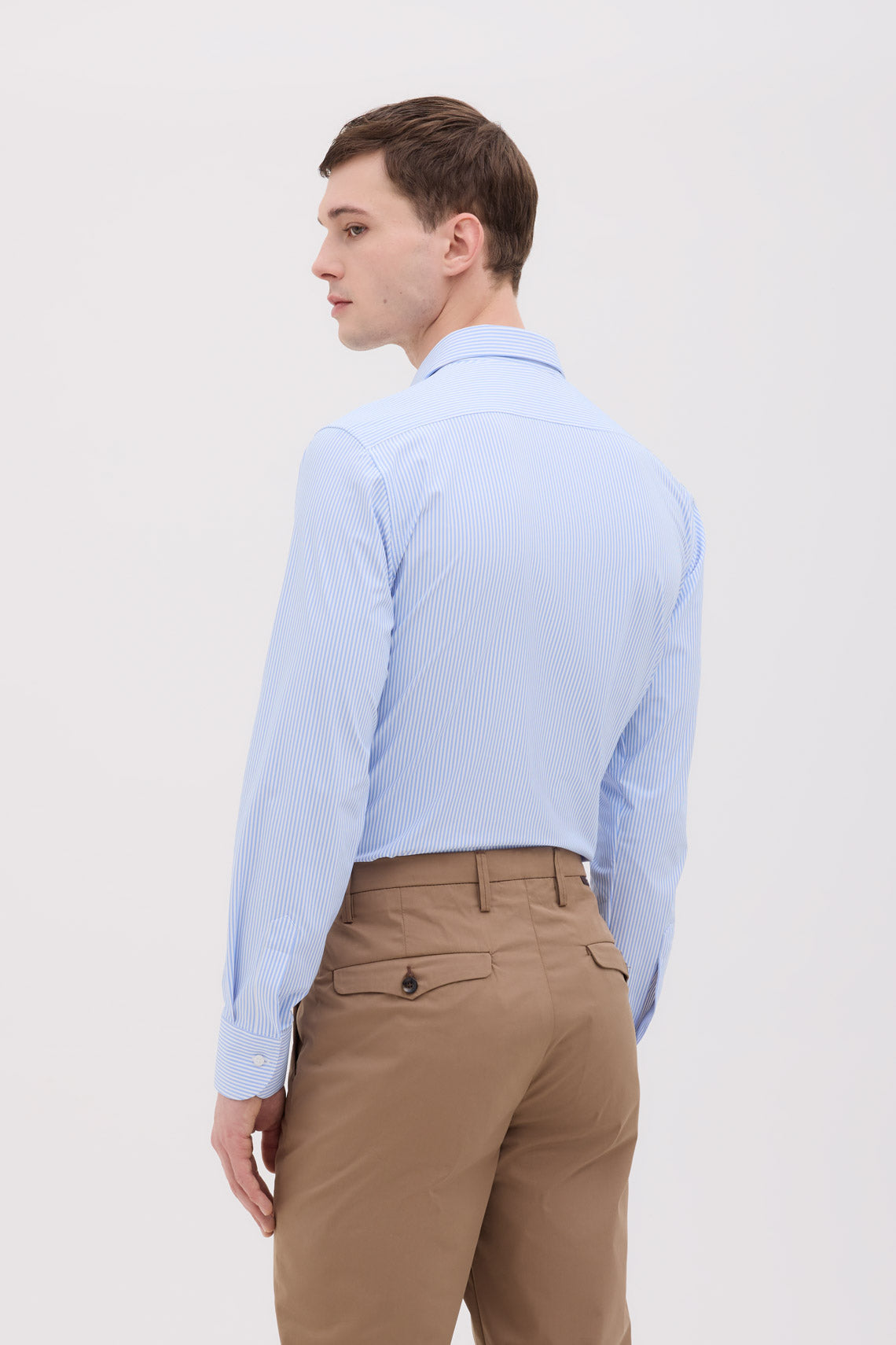 CAMICIA COLLO FRANCESE TESSUTO TECHNO RIGATO