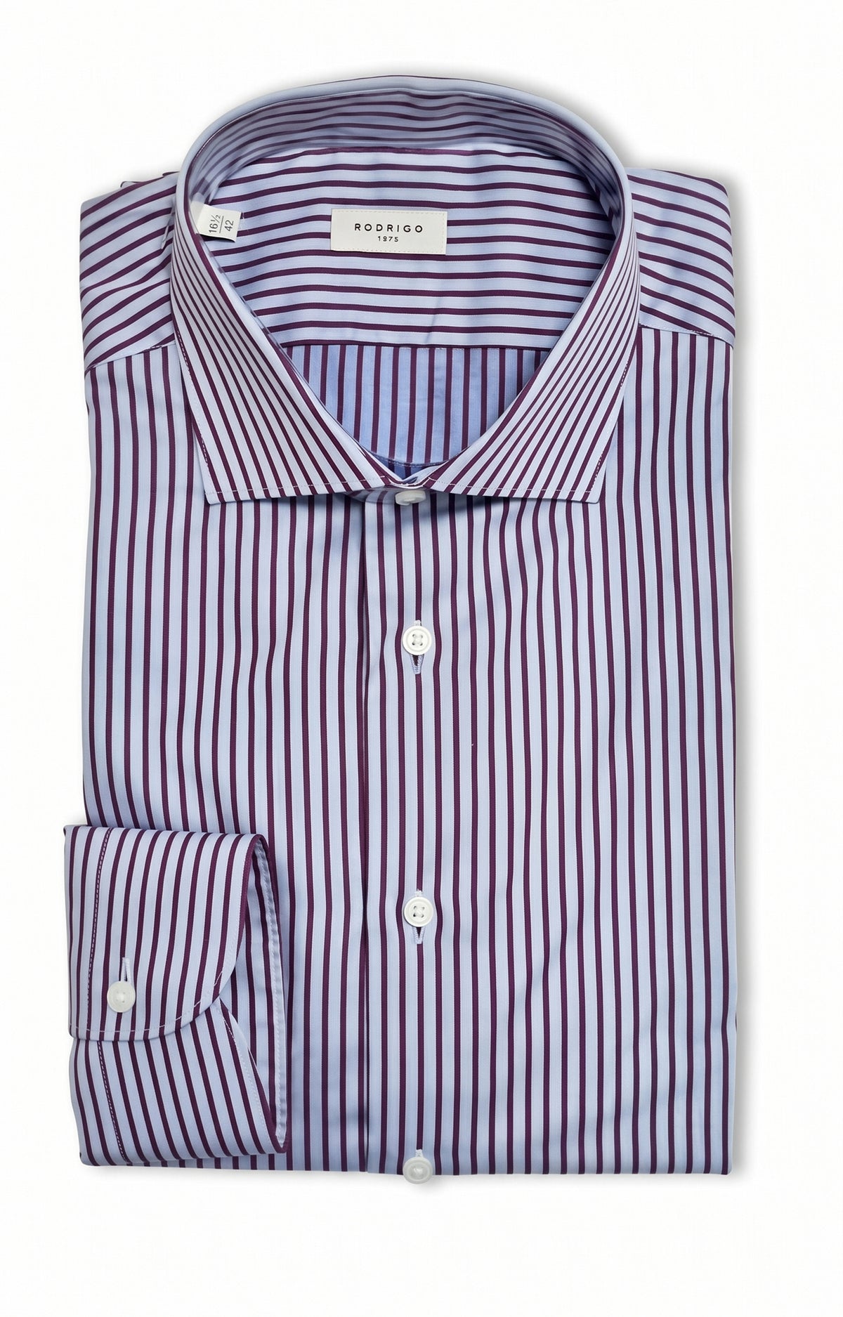 Camicia rigata senza cannolo,  senza ricamo  con pinces