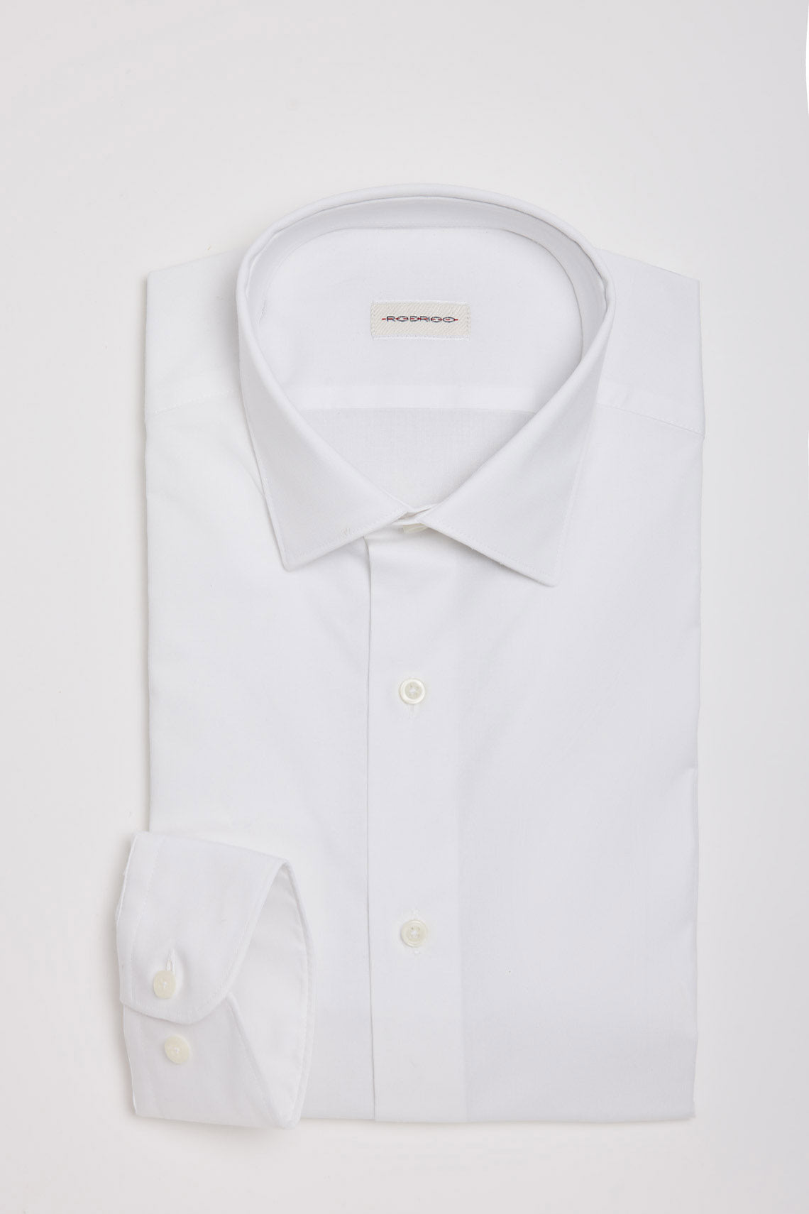 Camicia in popeline stretch con collo semifrancese piccolo custom fit