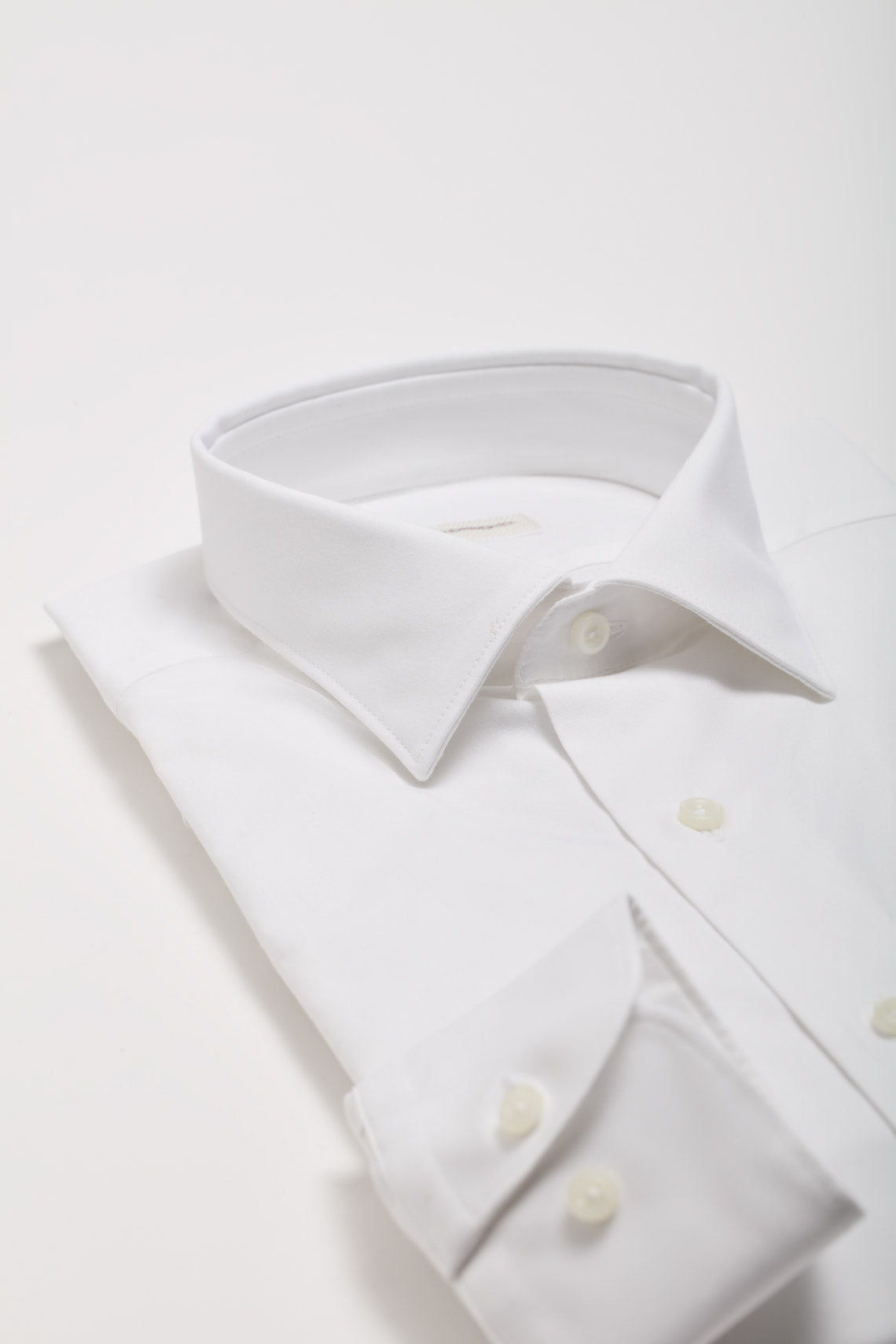 Camicia in popeline stretch con collo semifrancese piccolo custom fit