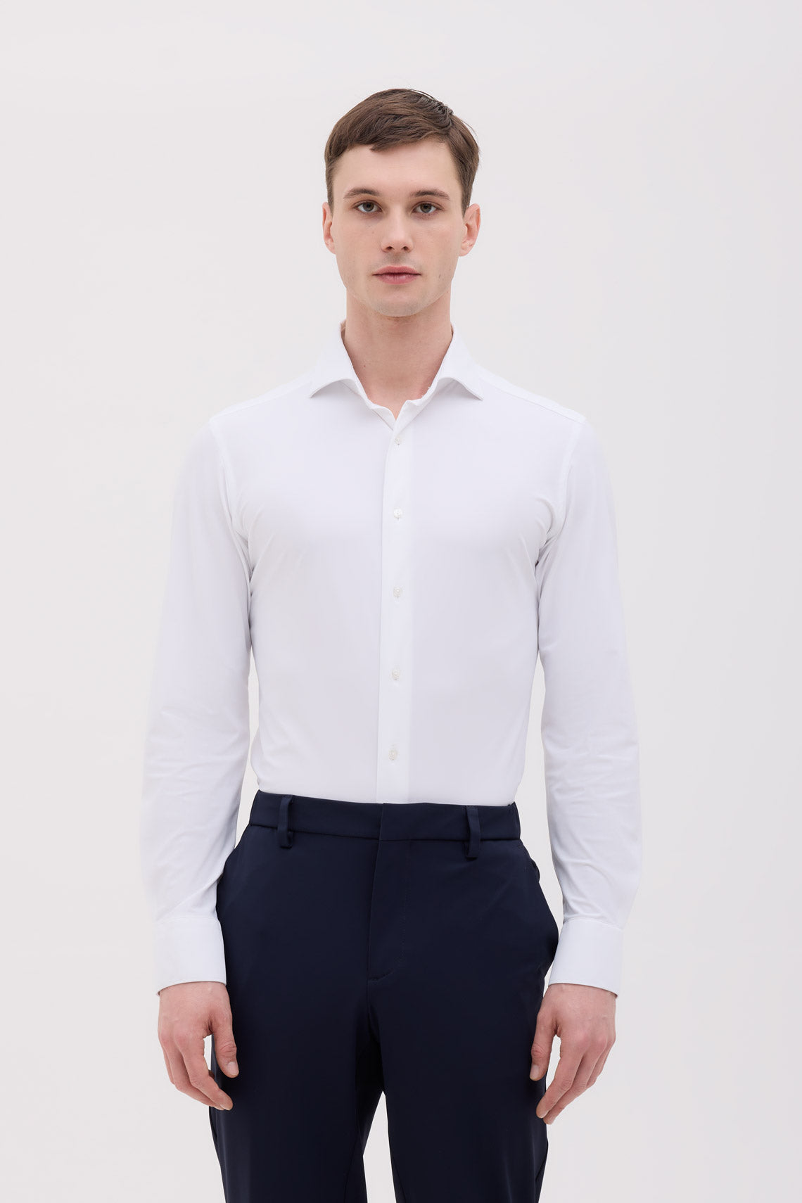 CAMICIA COLLO FRANCESE TESSUTO TECHNO TINTA UNITA