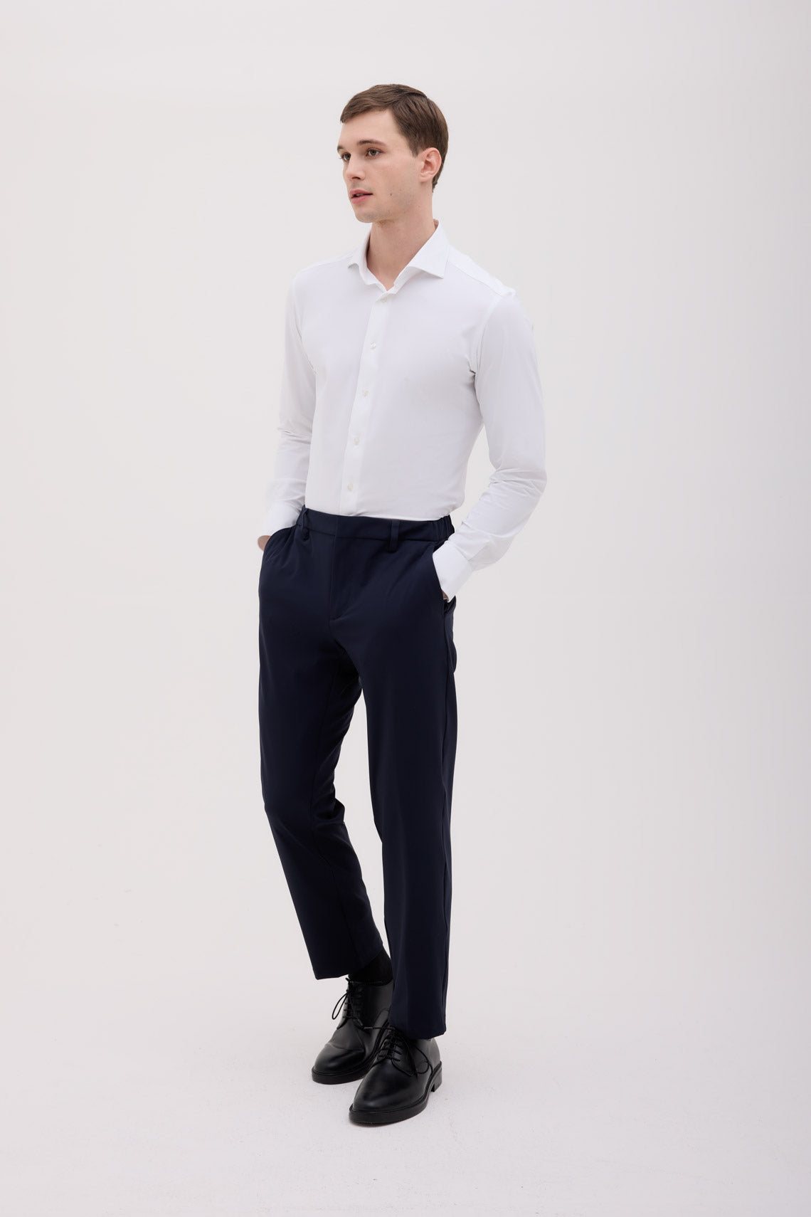 CAMICIA COLLO FRANCESE TESSUTO TECHNO TINTA UNITA