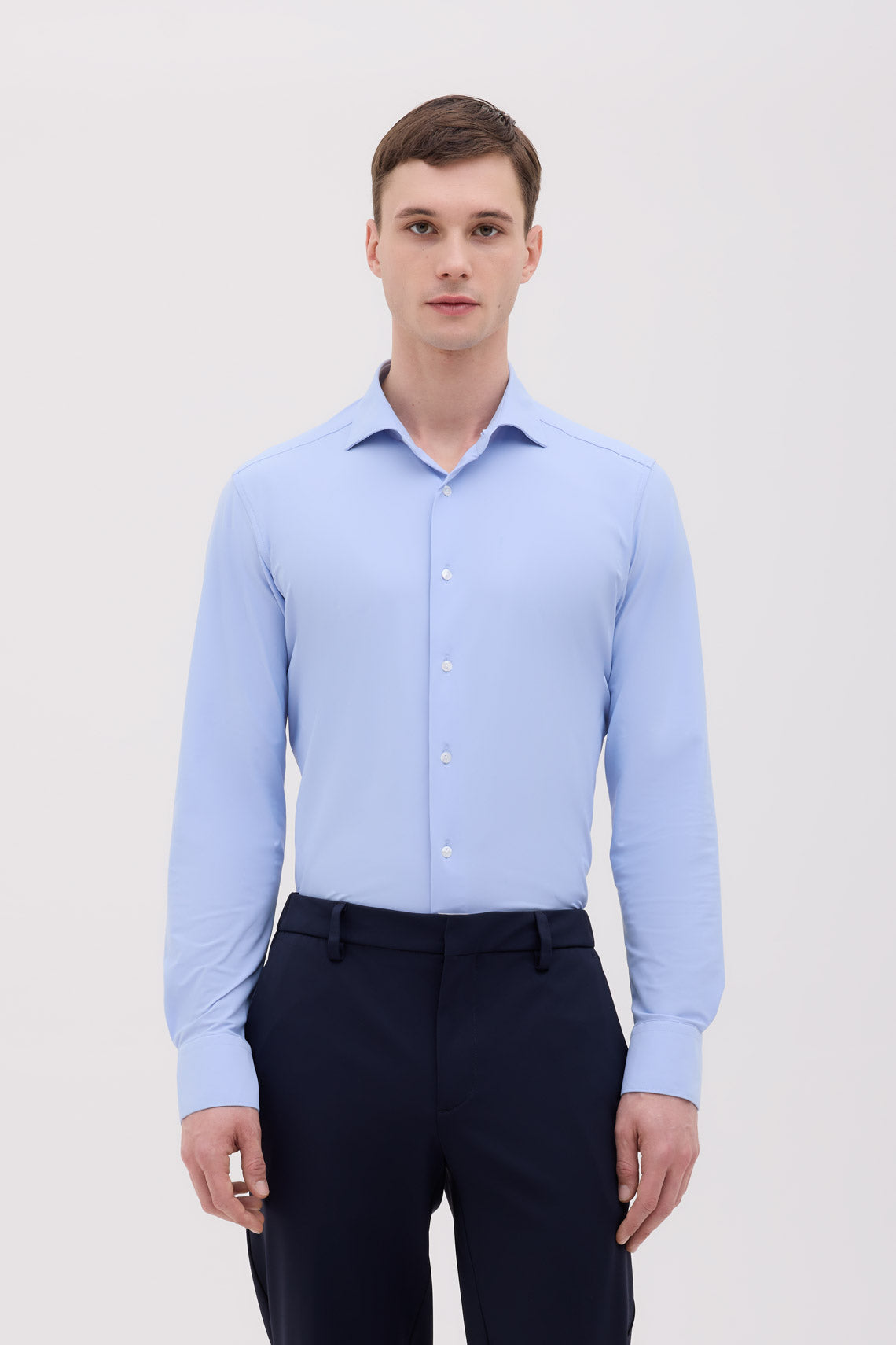 CAMICIA COLLO FRANCESE TESSUTO TECHNO TINTA UNITA