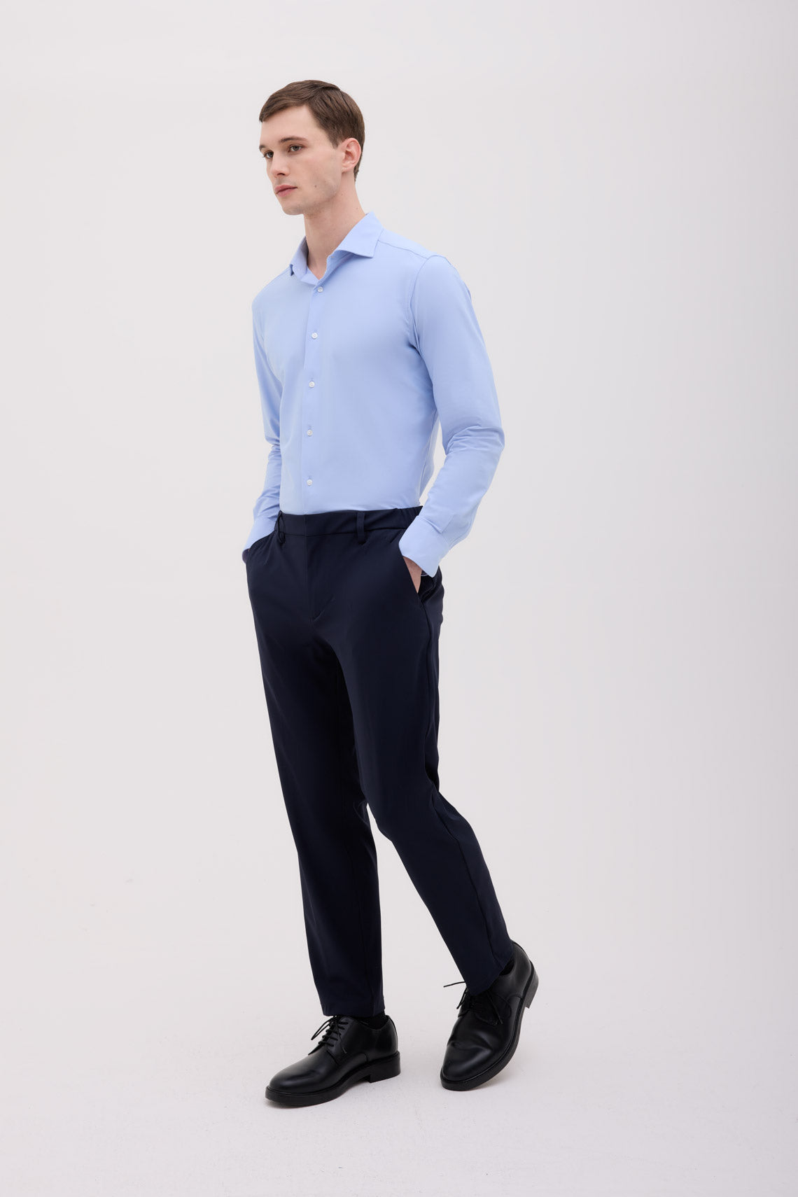 CAMICIA COLLO FRANCESE TESSUTO TECHNO TINTA UNITA