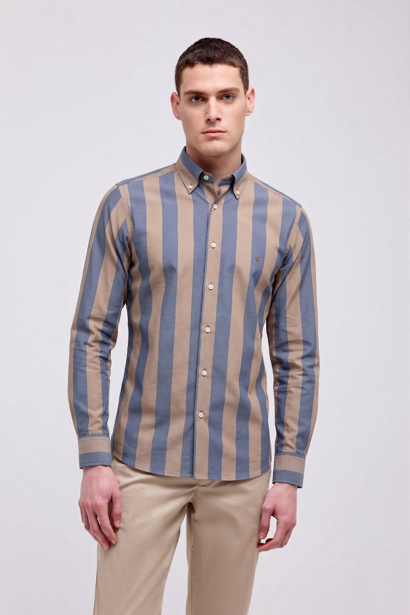 CAMICIA A RIGHE COLLO BUTTON DOWN