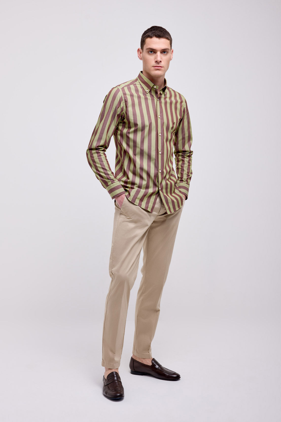 CAMICIA A RIGHE COLLO BUTTON DOWN