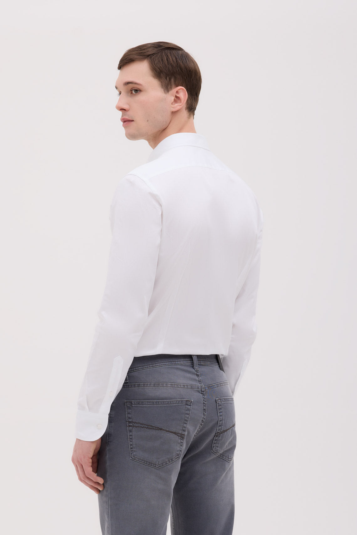 CAMICIA CLASSICA IN TWILL COLLO SEMIFRANCESE