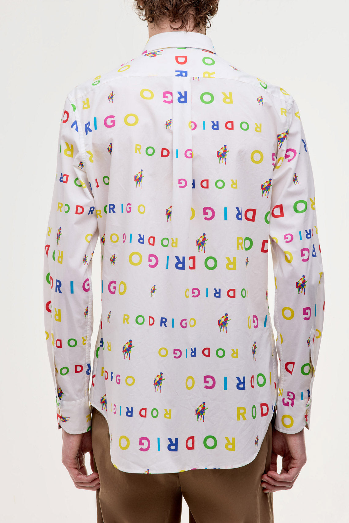 Cotton shirt Rodrigo + Lodola with all-over logo print button-down collar