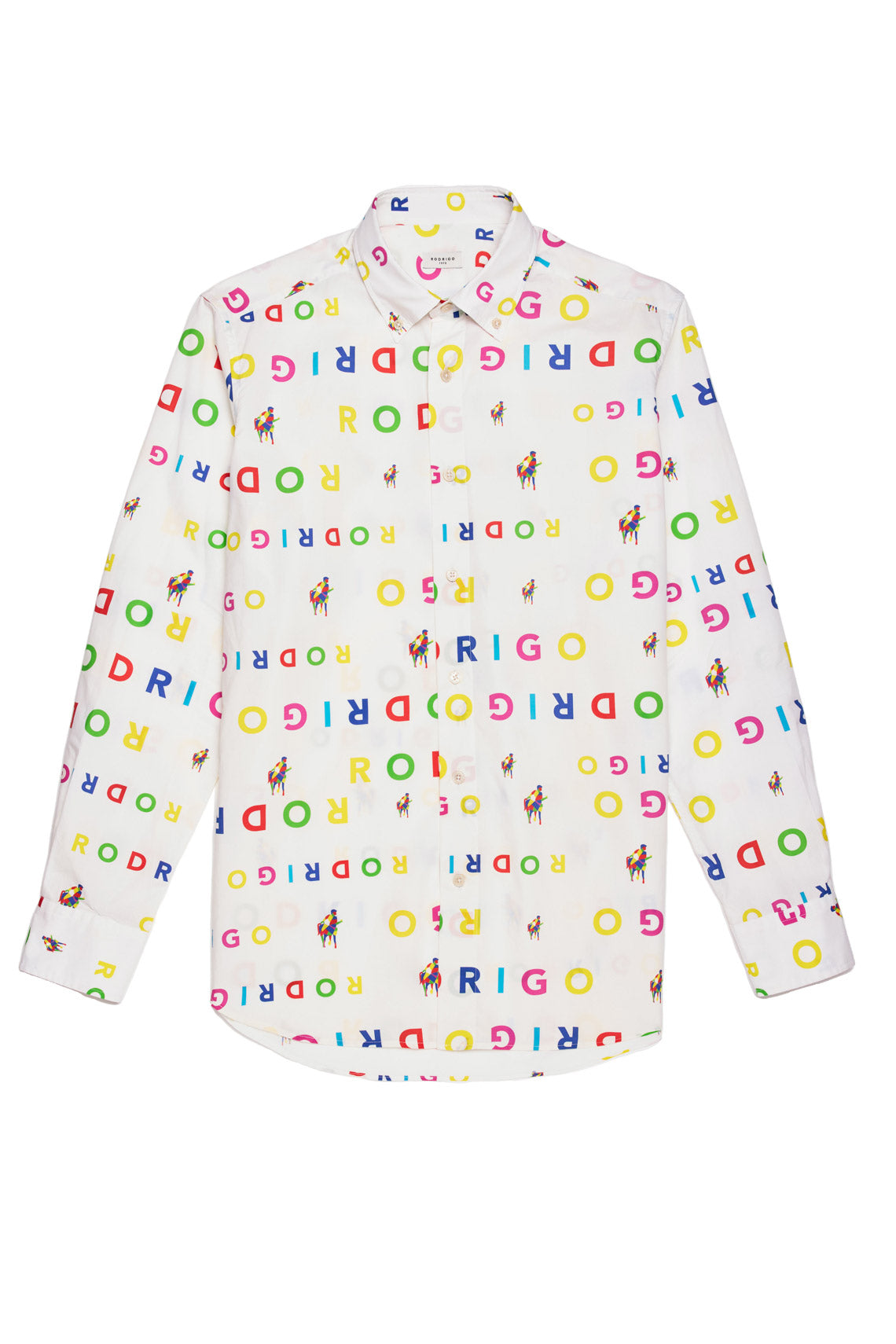 Cotton shirt Rodrigo + Lodola with all-over logo print button-down collar