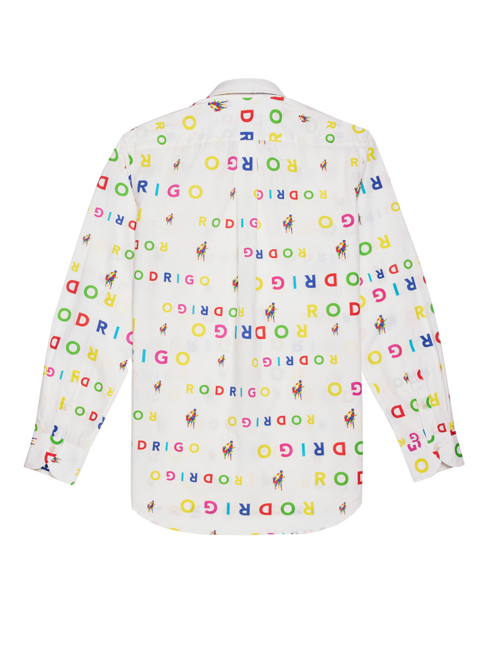 Camicia con stampa all-over in cotone con collo button down