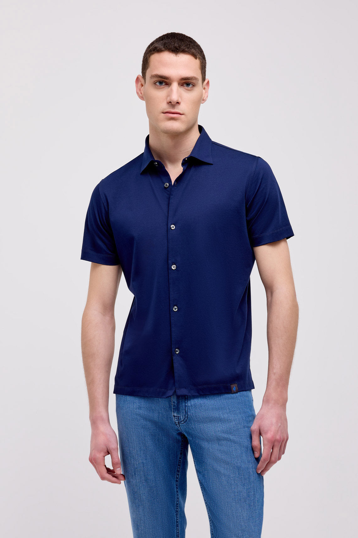 CAMICIA IN JERSY MERCERIZZATO MANICA CORTA