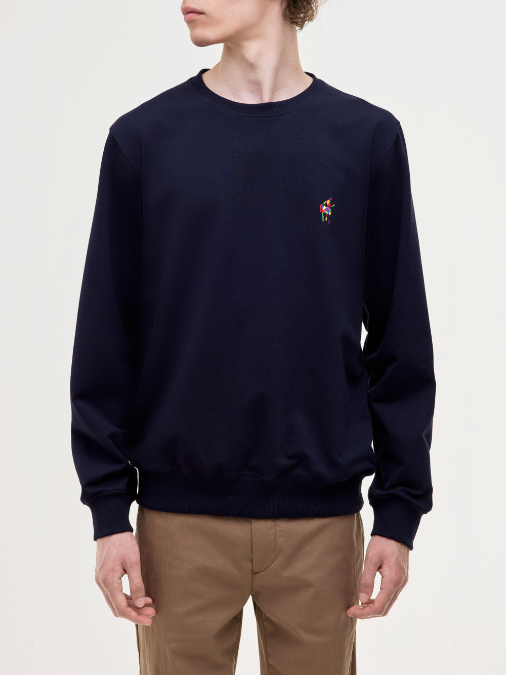 Felpa in cotone con logo ricamato