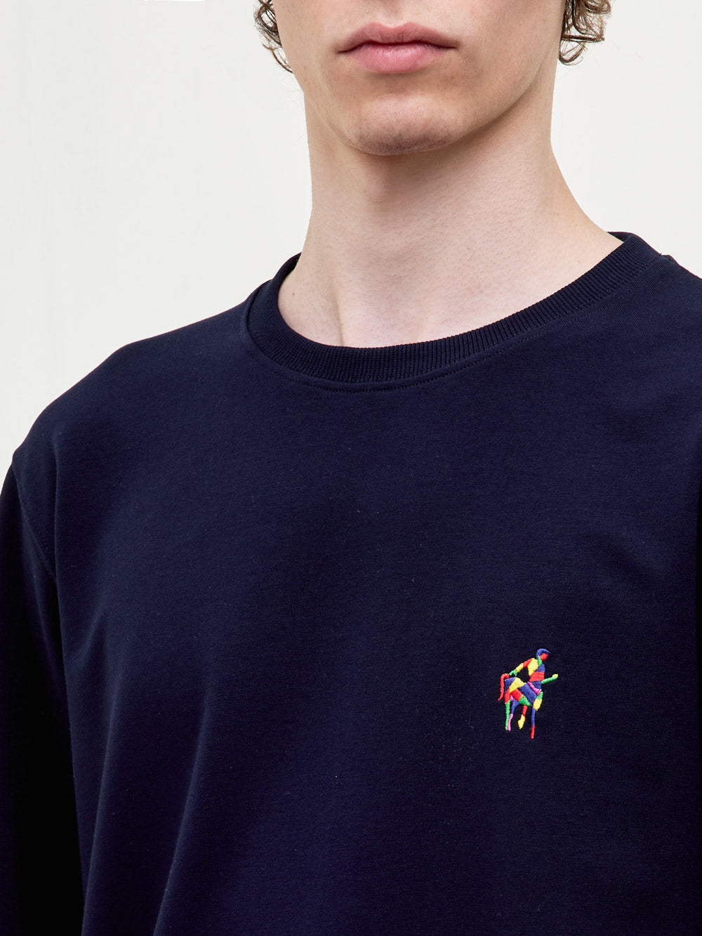 Felpa in cotone con logo ricamato