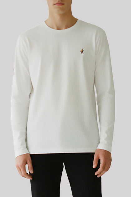 Felpa girocollo garzata Rodrigo + Lodola in comfort stretch