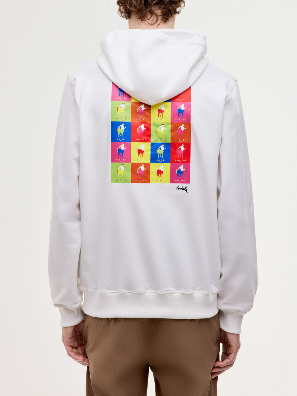 Felpa in cotone con cappucio e stampa pop-art