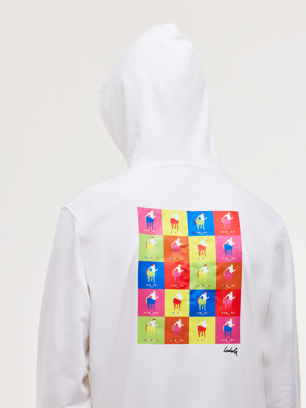 Felpa in cotone con cappucio e stampa pop-art
