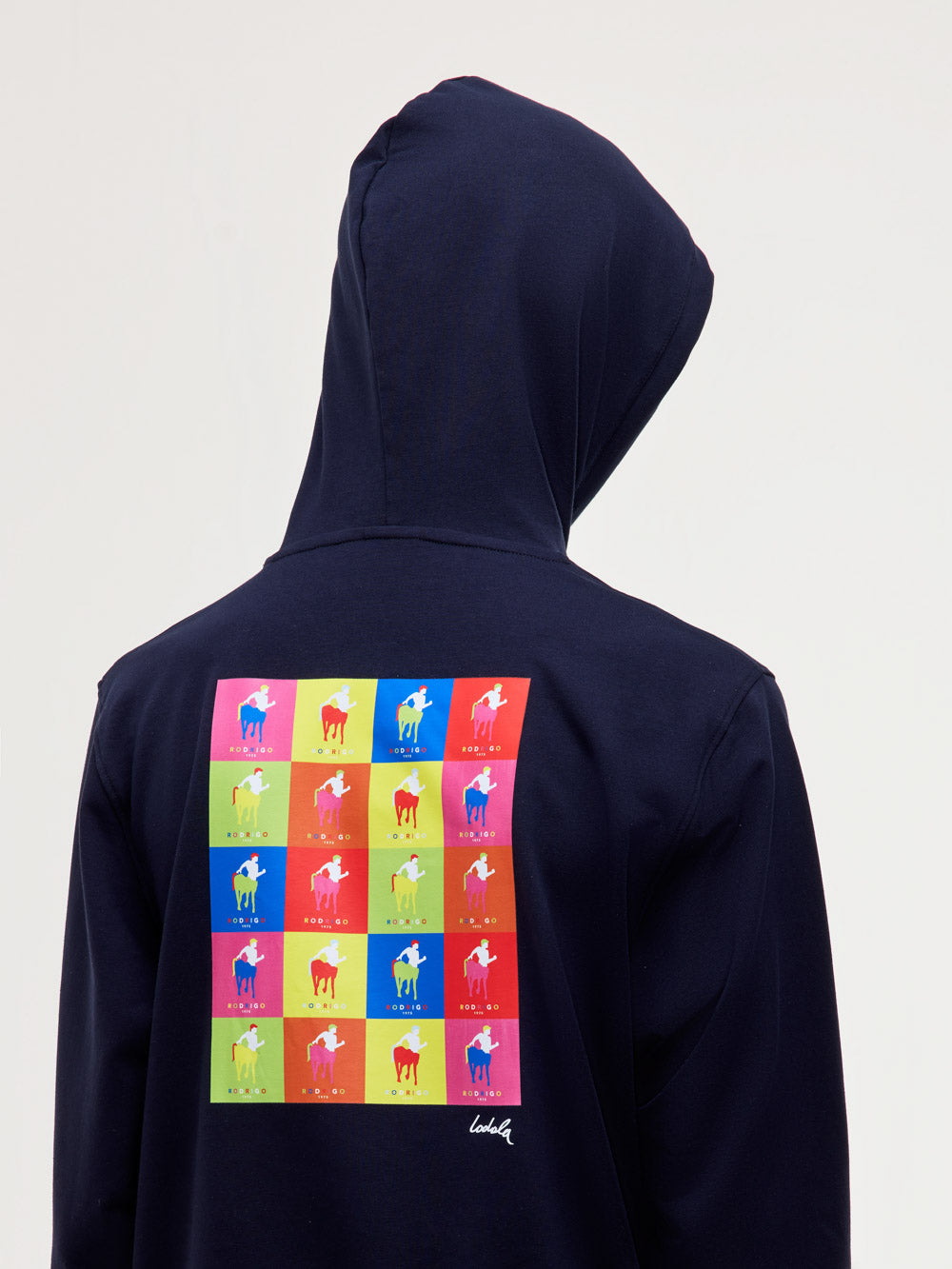 Felpa in cotone con cappucio e stampa pop-art