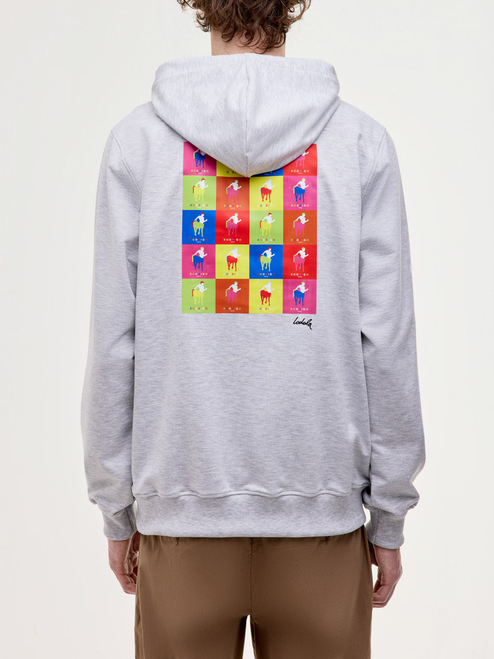 Felpa in cotone con cappucio e stampa pop-art