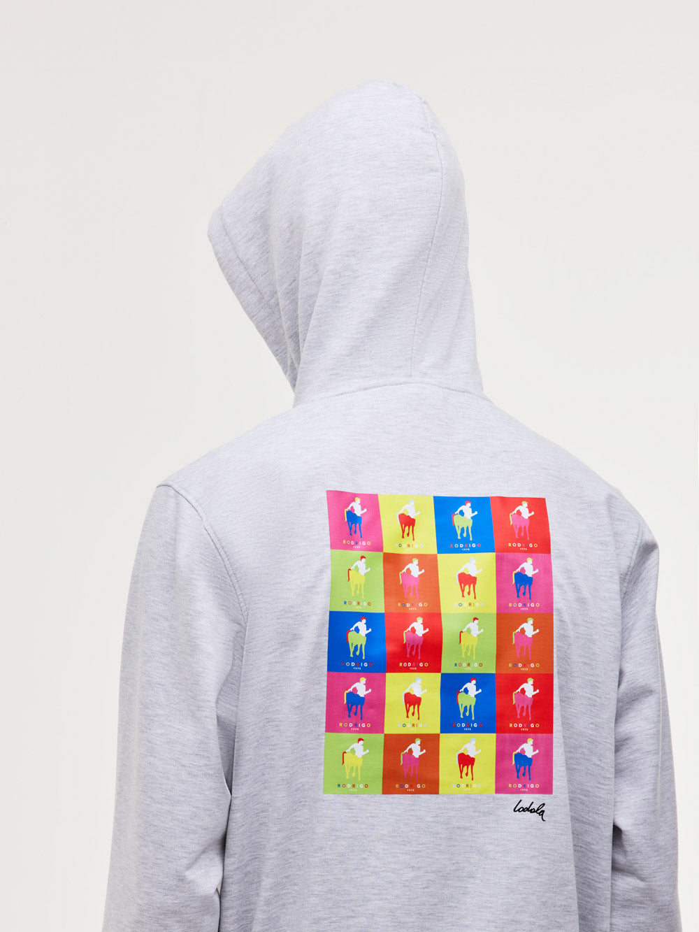 Felpa in cotone con cappucio e stampa pop-art