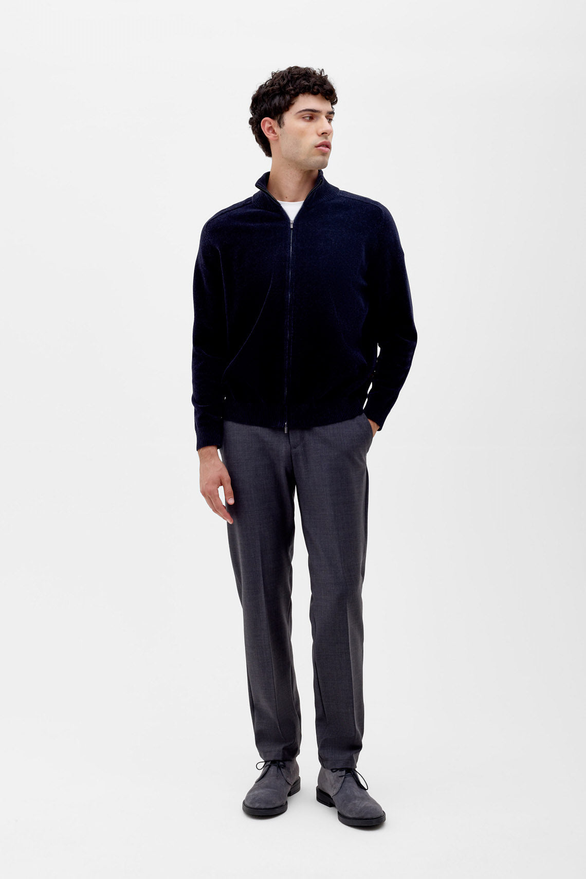 Cardigan full zip in filato  riciclato R75