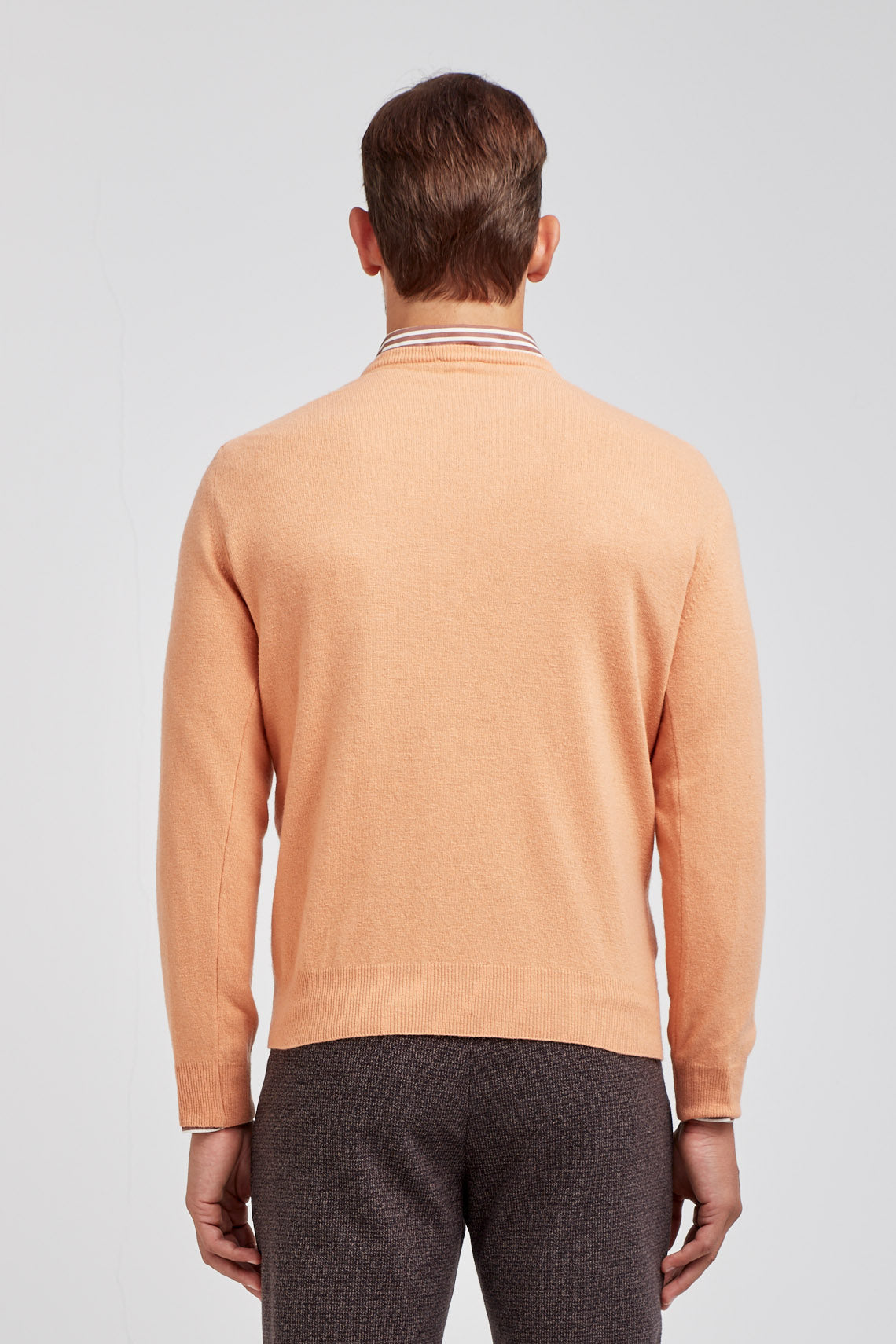 Maglia girocollo in lana e cashmere rasata regular fit