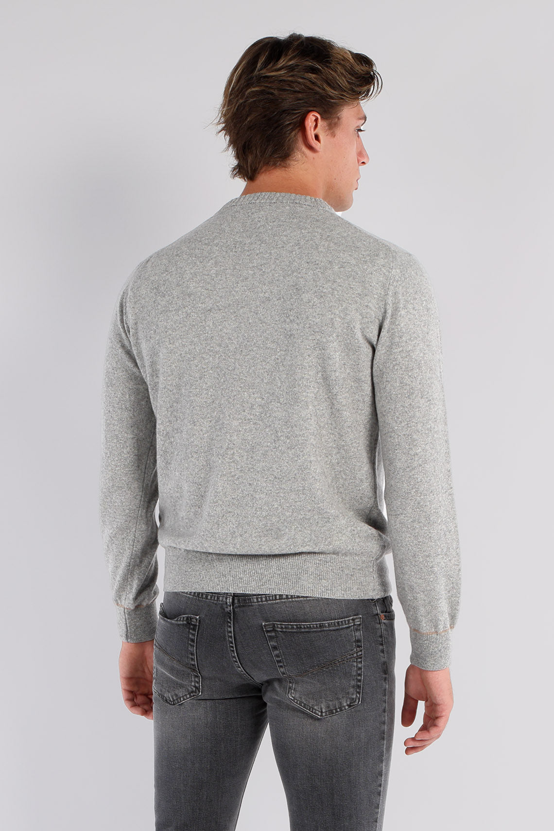 100% pure carded shaved wool crewneck sweater regular fit