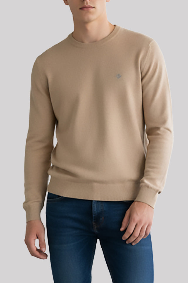 Shaved wool crewneck sweater custom fit
