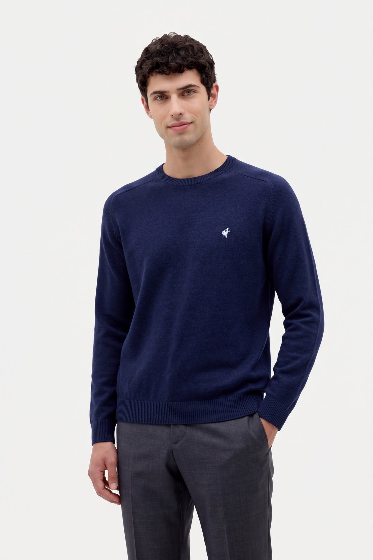 Shaved Wool Crewneck Sweater Custom Fit
