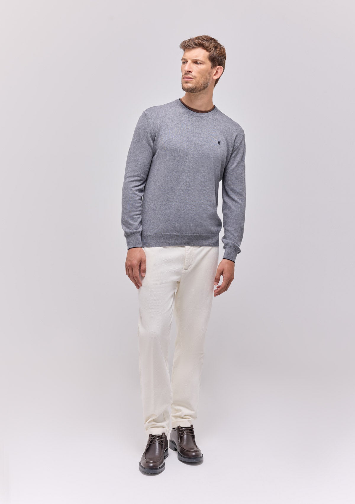 MAGLIA GIROCOLLO COTONE E LANA |4947|