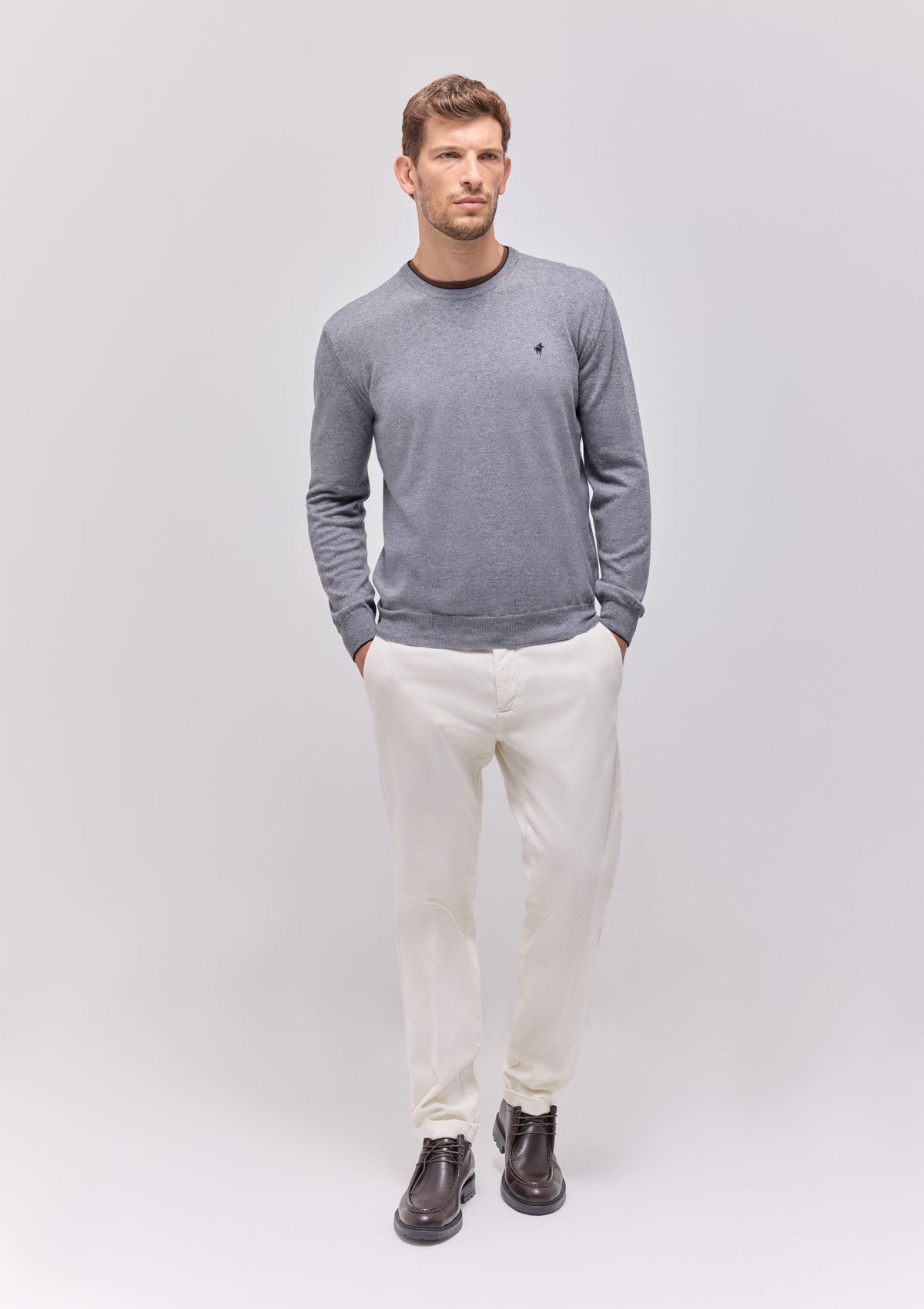 MAGLIA GIROCOLLO COTONE E LANA |5036|