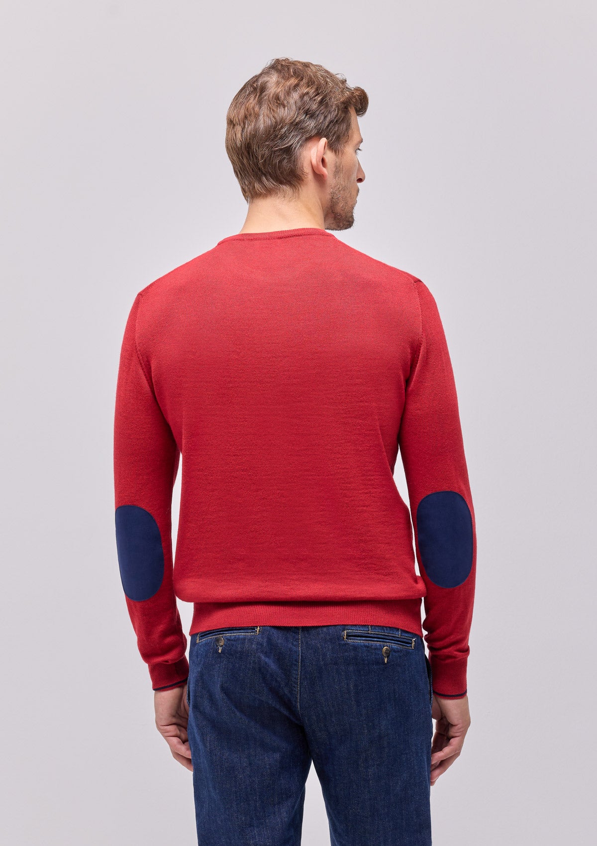 MAGLIA GIROCOLLO CON TOPPE E INSERTI IN CONTRASTO,  MISTO LANA |4952|