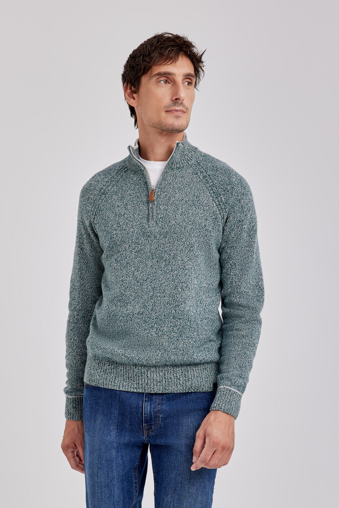 MAGLIA LUPETTO ZIP IN PURA LANA |6027|