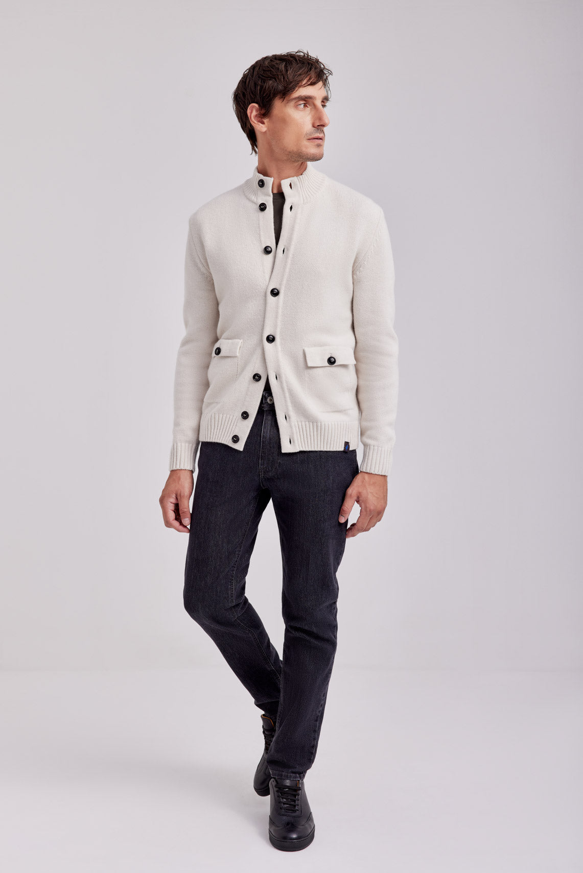 MAGLIA CARDIGAN BOTTONI MISTO CACHEMIRE |6029|