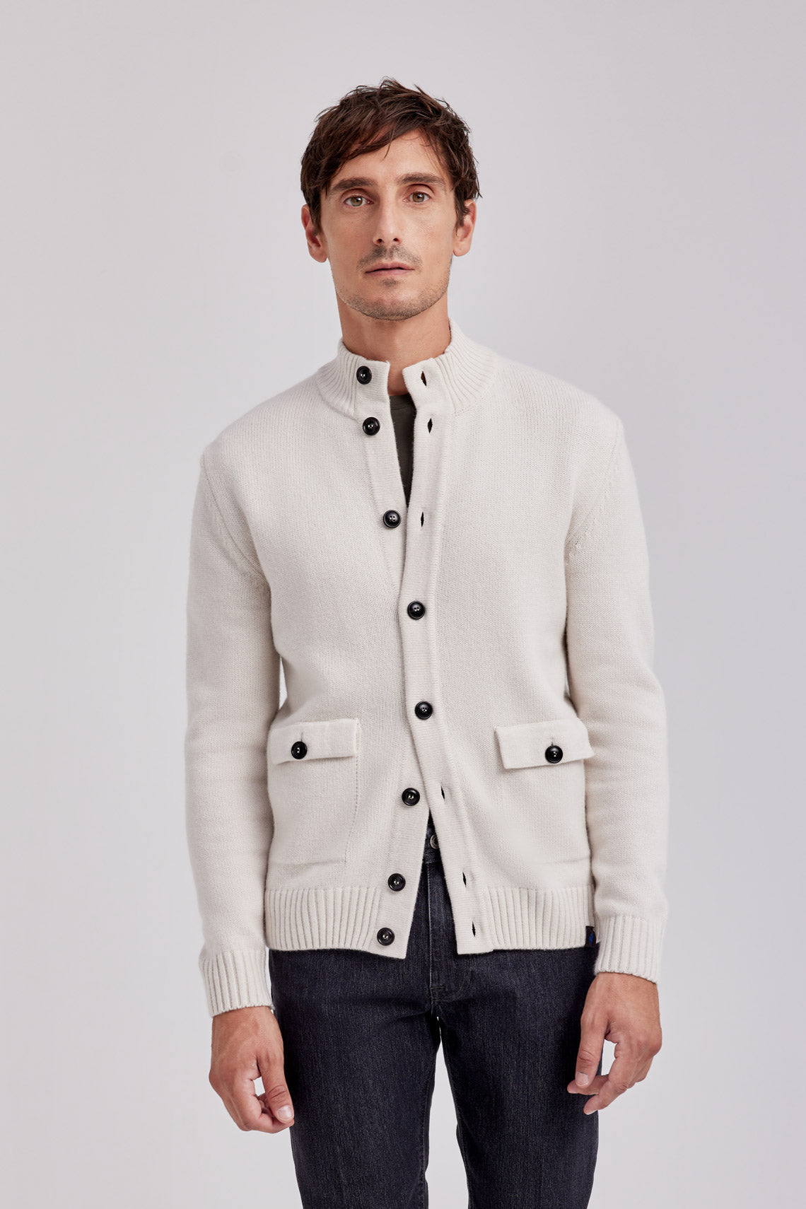 MAGLIA CARDIGAN BOTTONI MISTO CACHEMIRE |6074|