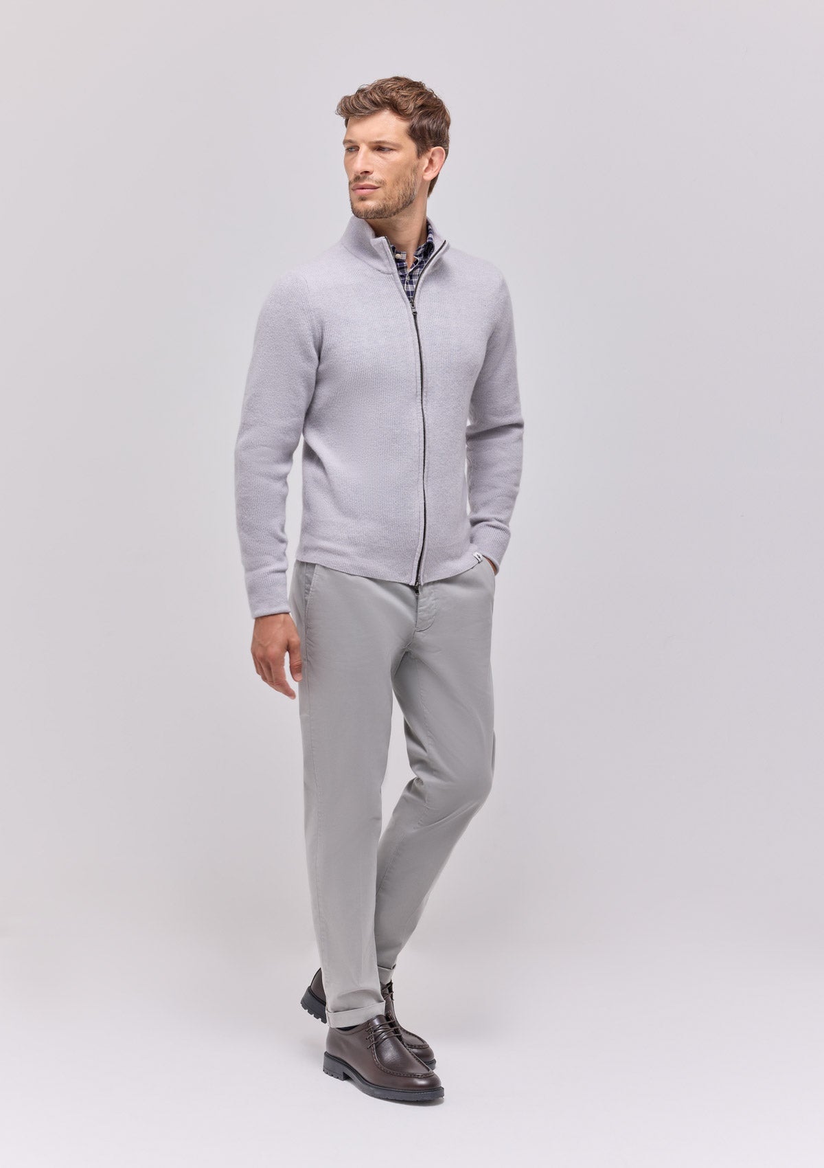 MAGLIA CARDIGAN ZIP PURA LANA |5053|