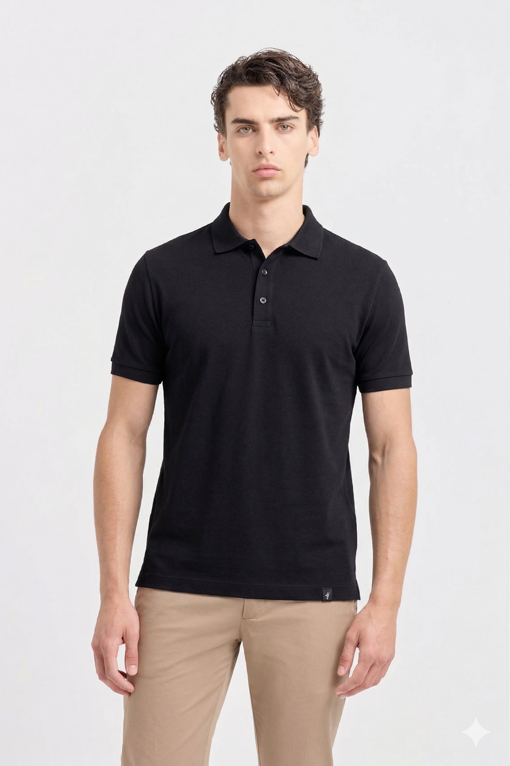 Polo collo camicia jersey mercerizzato