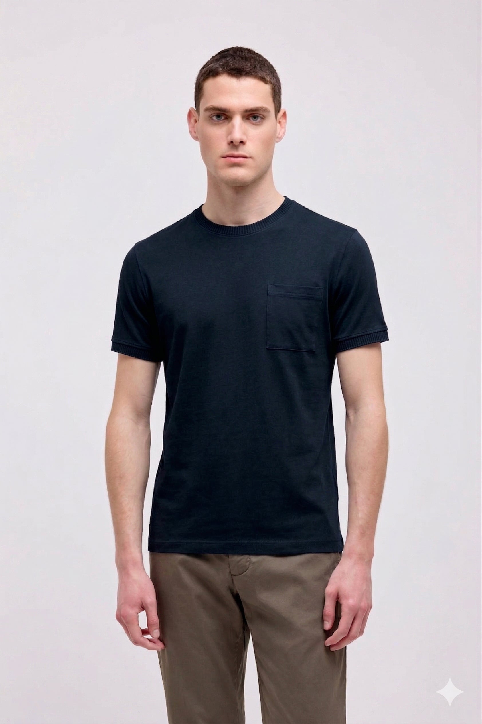 T-SHIRT IN JERSEY STRETCH BLU