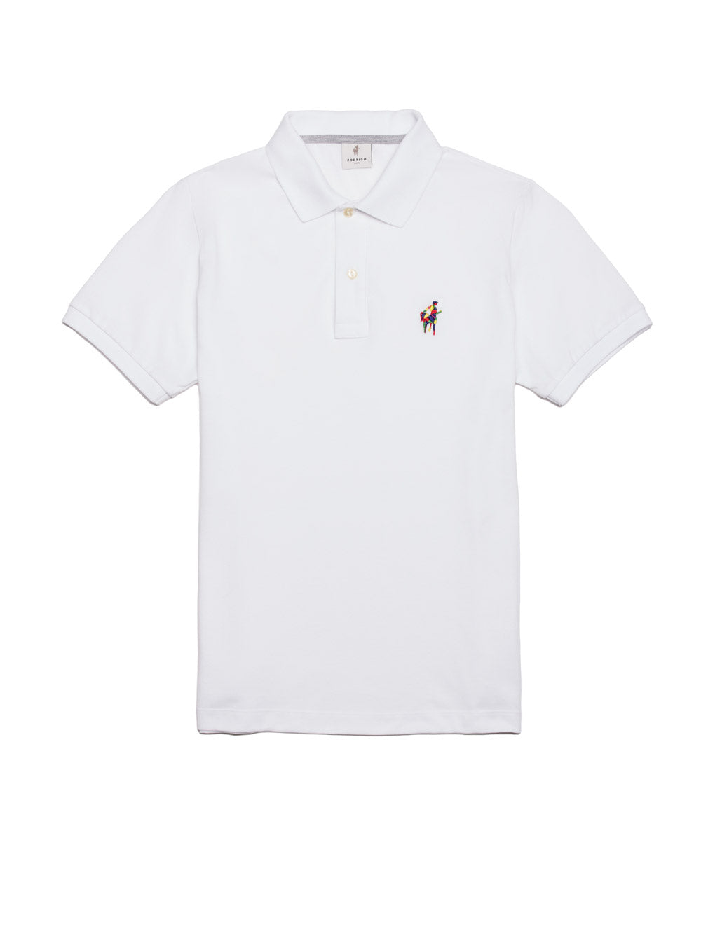 Polo in piquet stretch con logo ricamato