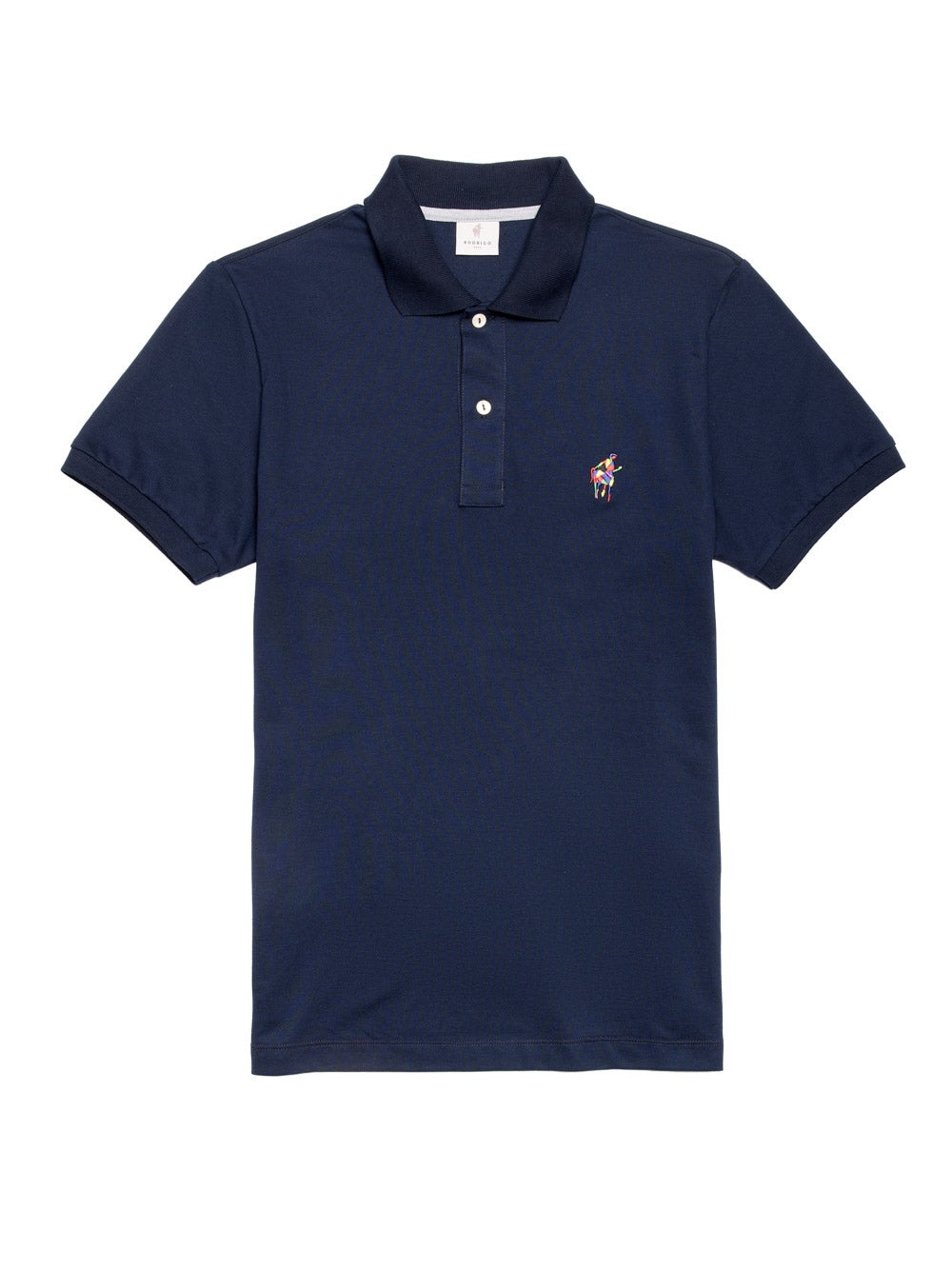 Polo in piquet stretch con logo ricamato