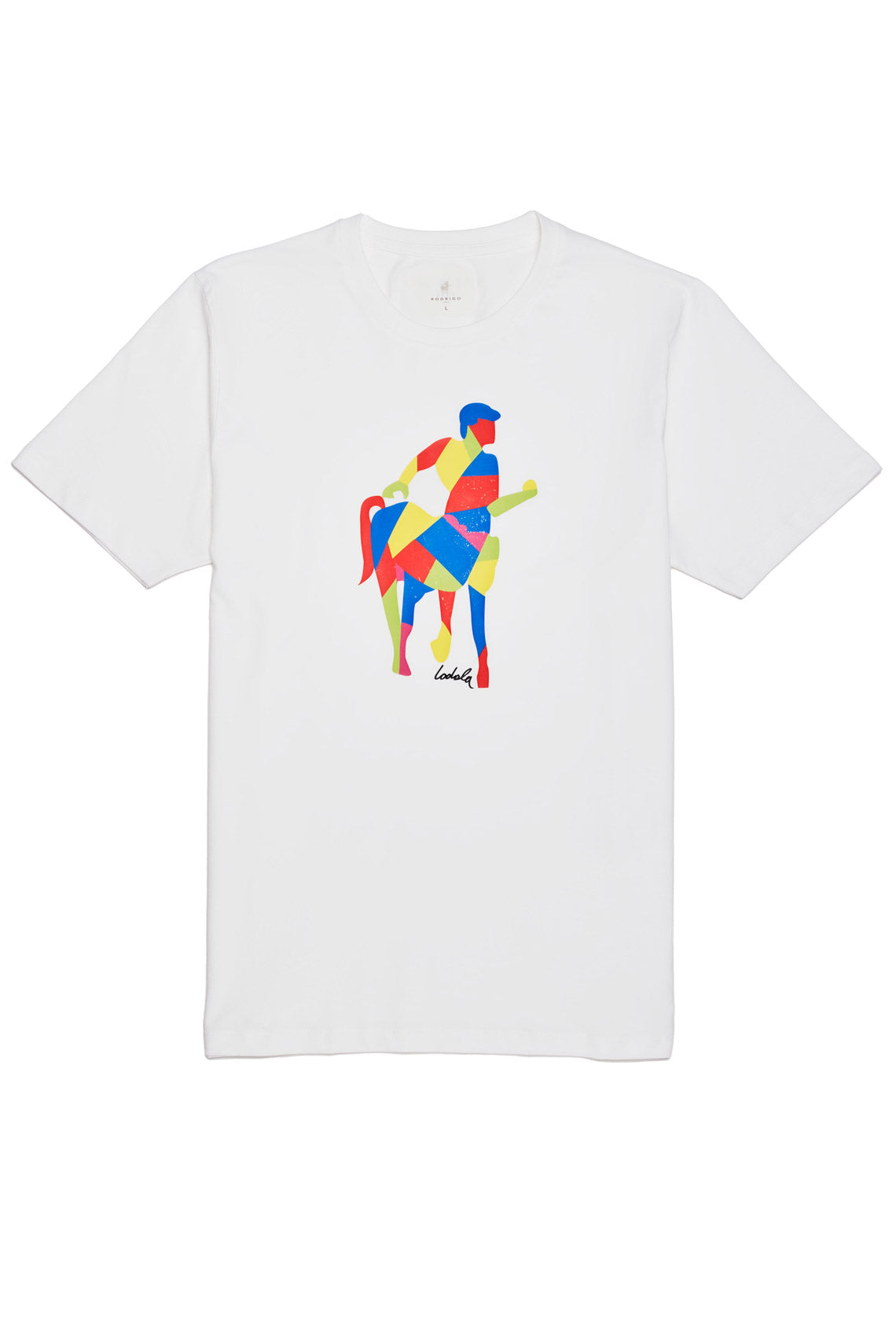 T-shirt in jersey con stampa logo multicolor