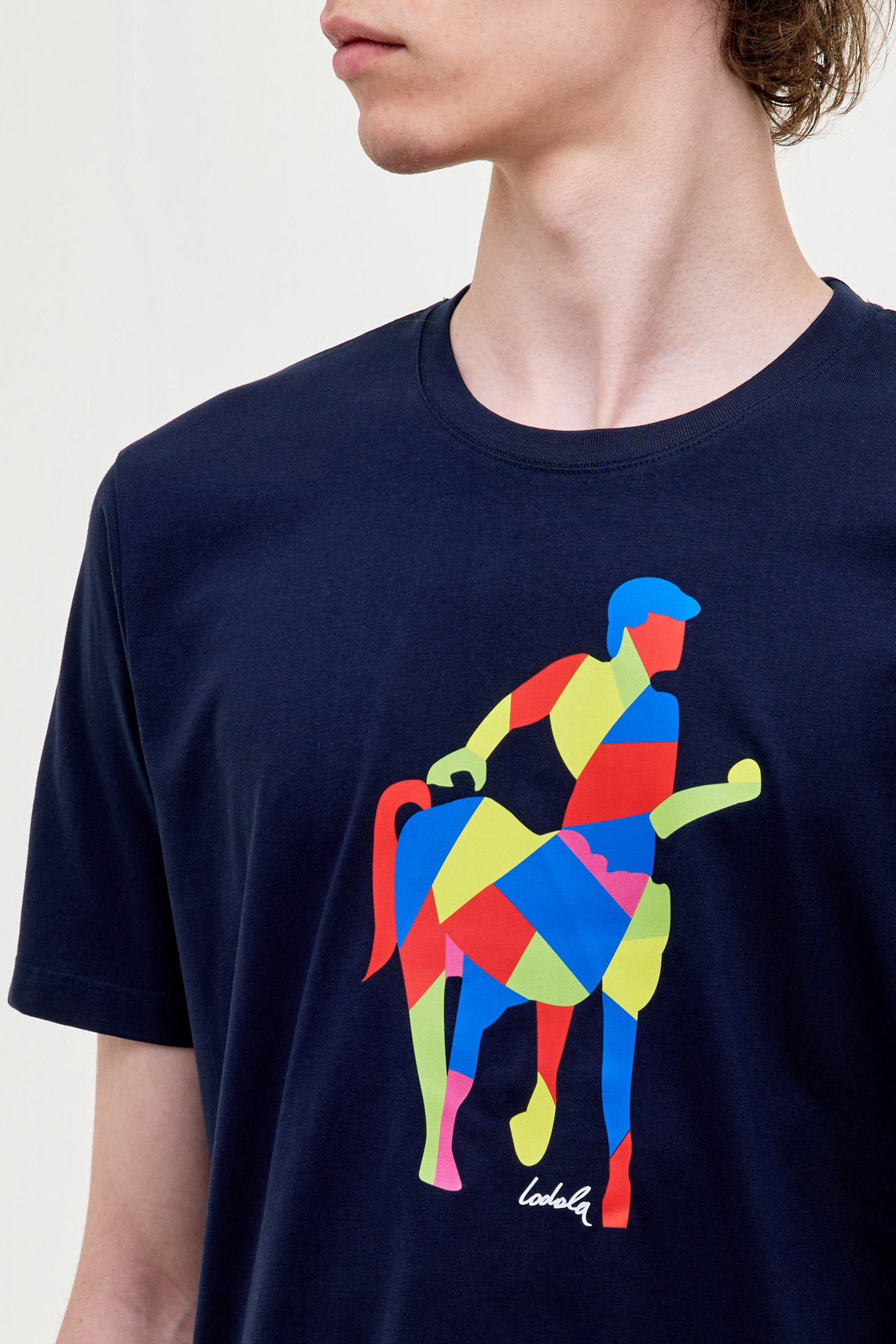 T-shirt in jersey con stampa logo multicolor