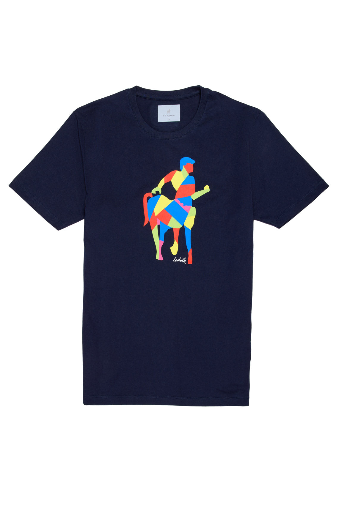 T-shirt in jersey con stampa logo multicolor