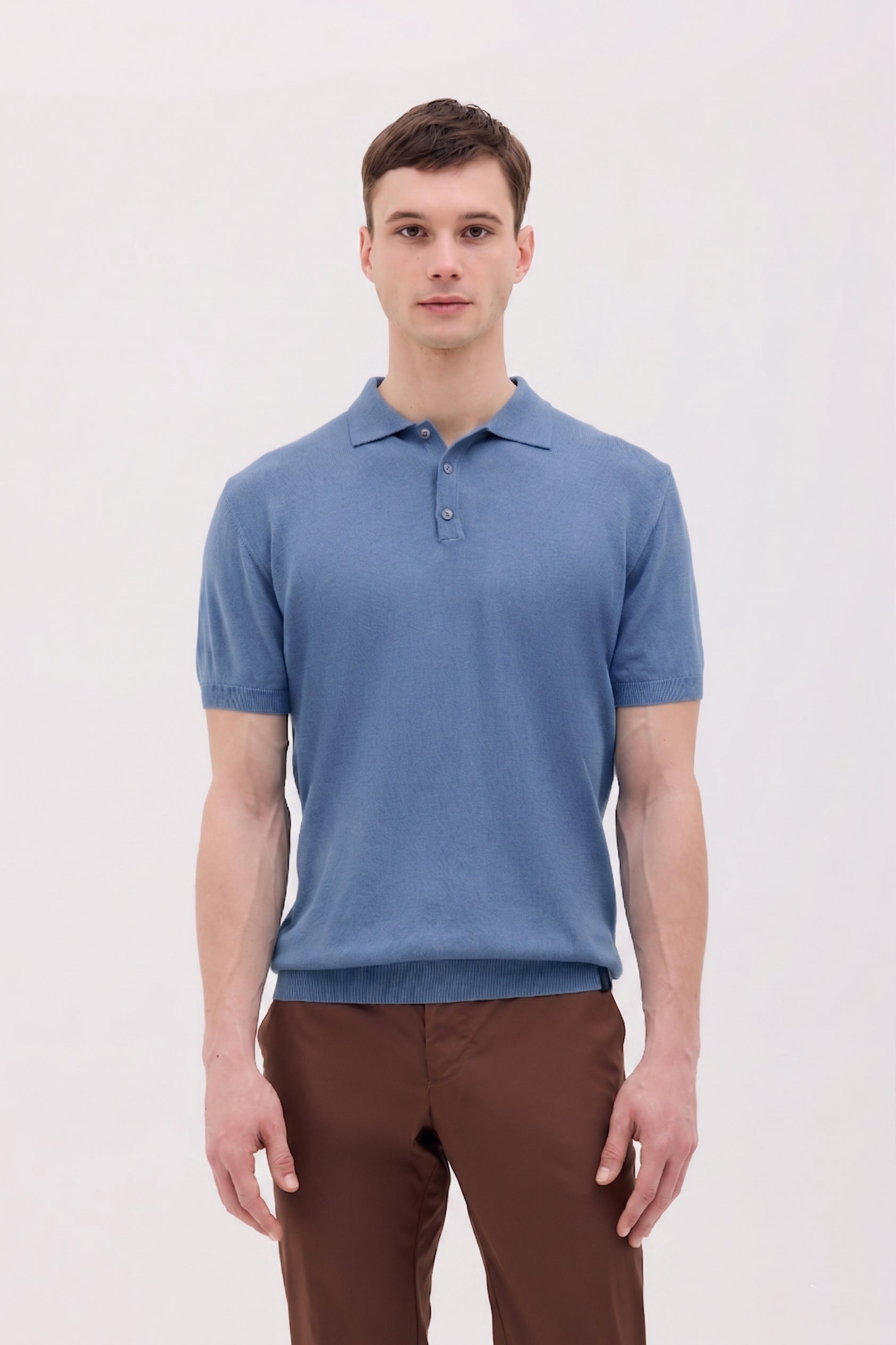 MAGLIA POLO MANICA CORTA IN CREPE