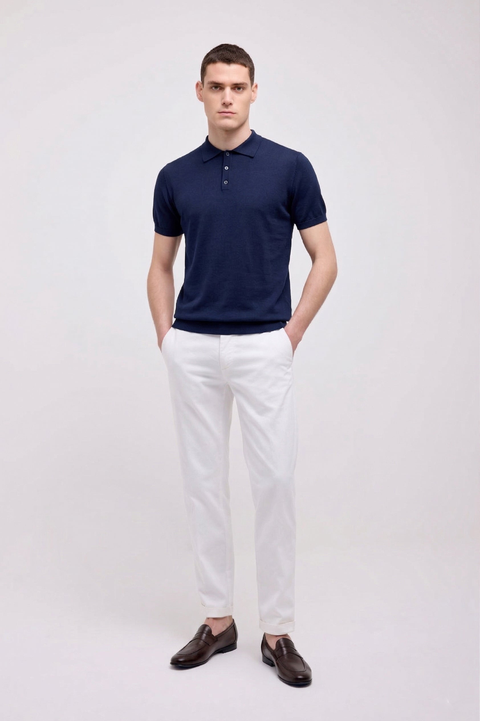 MAGLIA POLO MANICA CORTA IN CREPE