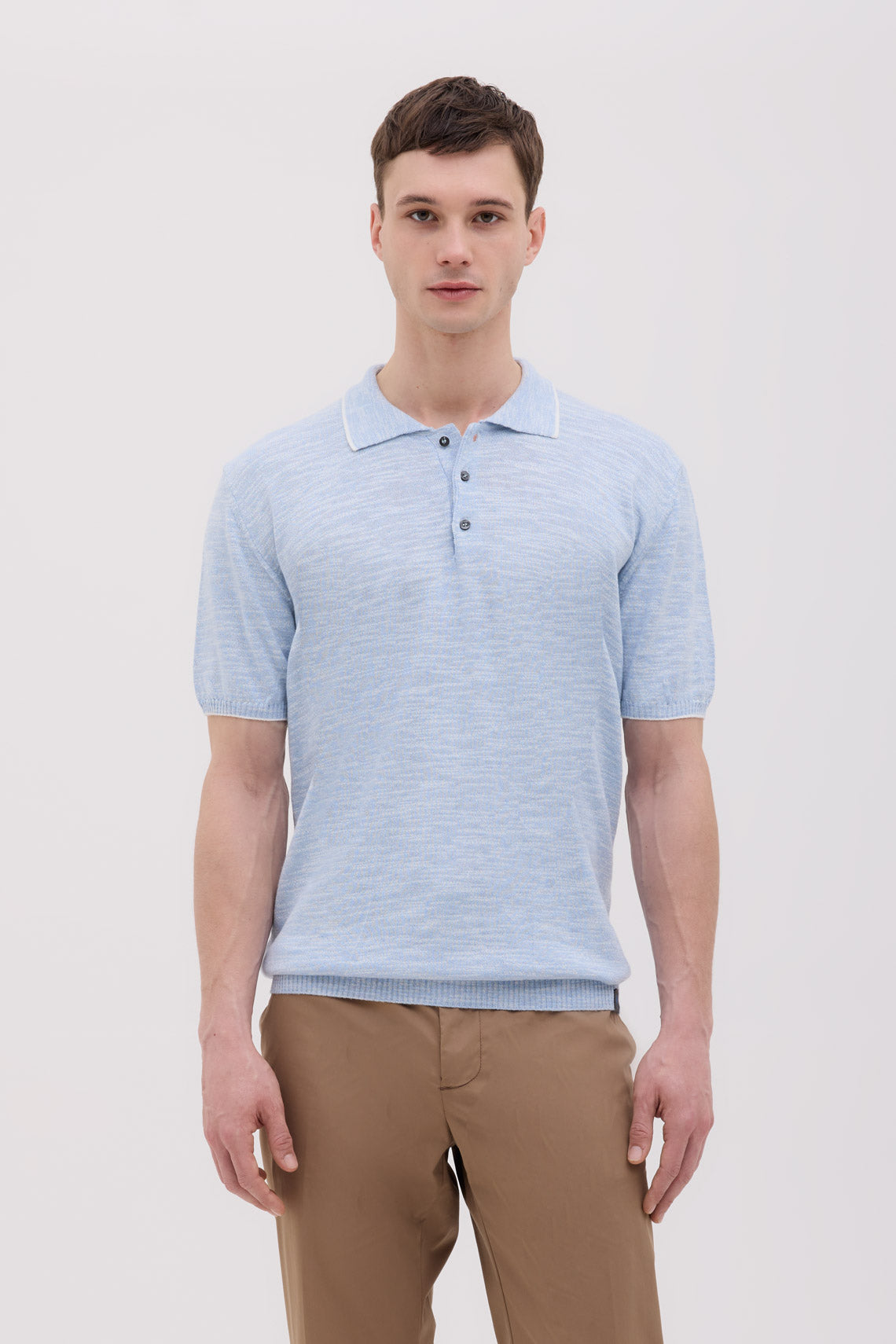MAGLIA POLO MANICA CORTA IN MOULINE